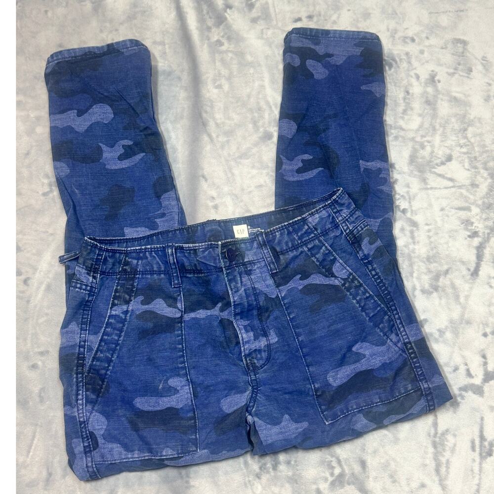 GAP Boyfriend Utility Chino sz 0 Comet blue chino, utility, cotton, camo